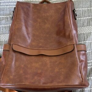 Brown faux Leather Woman’s Backpack